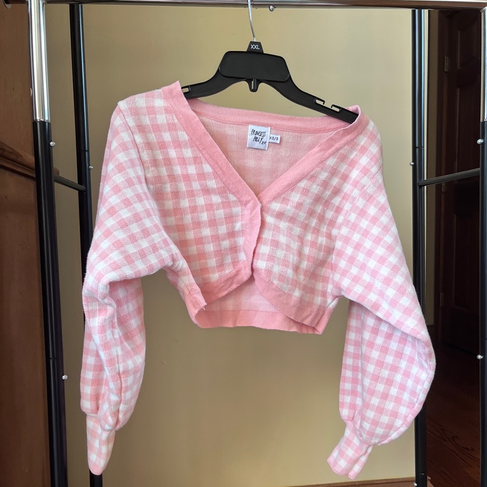 Princess Polly Pleaded Crop Top (looks like barbie would wear)